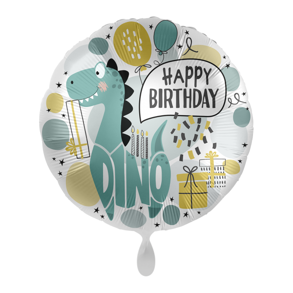 Folienluftballon "Happy Birthday Dino" 43cm