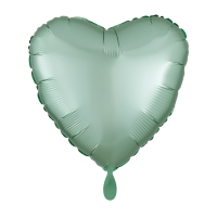 Folienluftballon Herz Satin Mintgrün 43cm