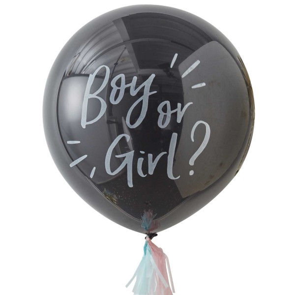 Riesenballon "Boy or Girl" Schwarz 91 cm