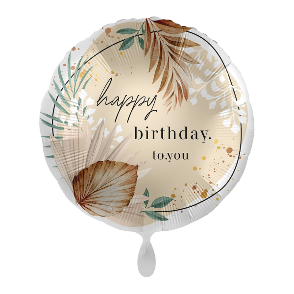 Folienballon "Happy Birthday to you" Braun Mix 43cm