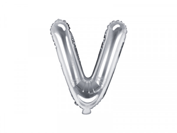 Buchstabenluftballon "V" Silber
