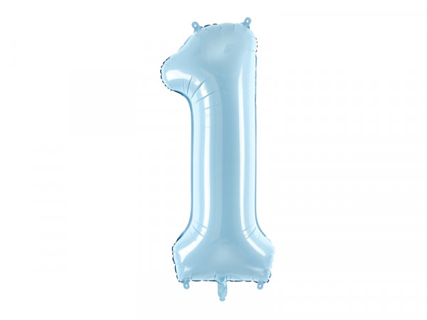 Zahlenluftballon "1" Babyblau