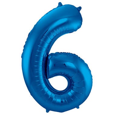 Zahlenballon "6" Blau