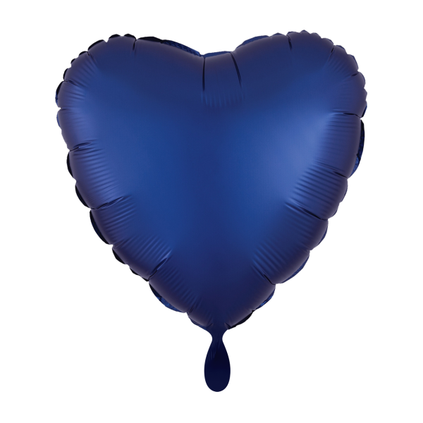Folienluftballon Herz Satin Dunkelblau 43cm