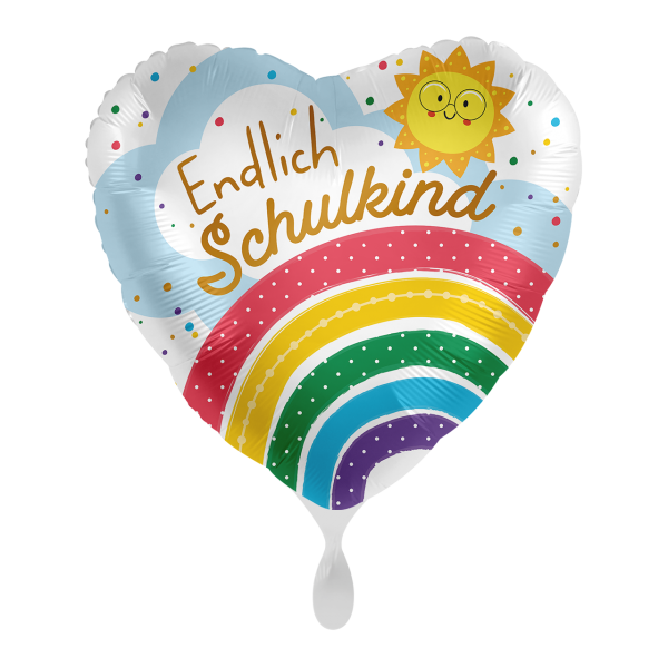 Folienballon "Endlich Schulkind Regenbogen" 43cm