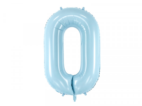 Zahlenluftballon "0" Babyblau