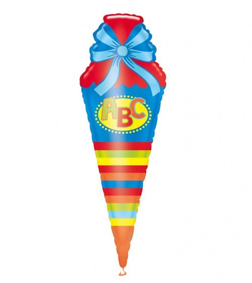 Folienballon "Schultüte ABC" 35 cm x 111 cm