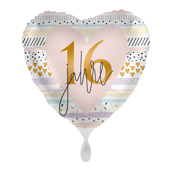 Folienballon "16 Jahre" Pastell Mix 43cm