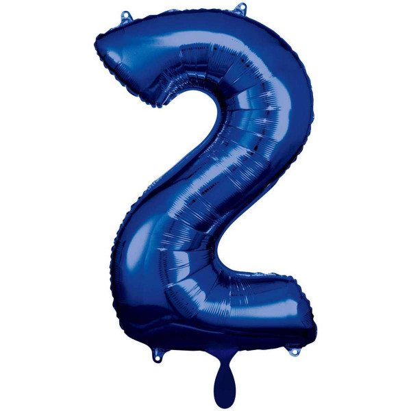 Zahlenballon "2" Blau