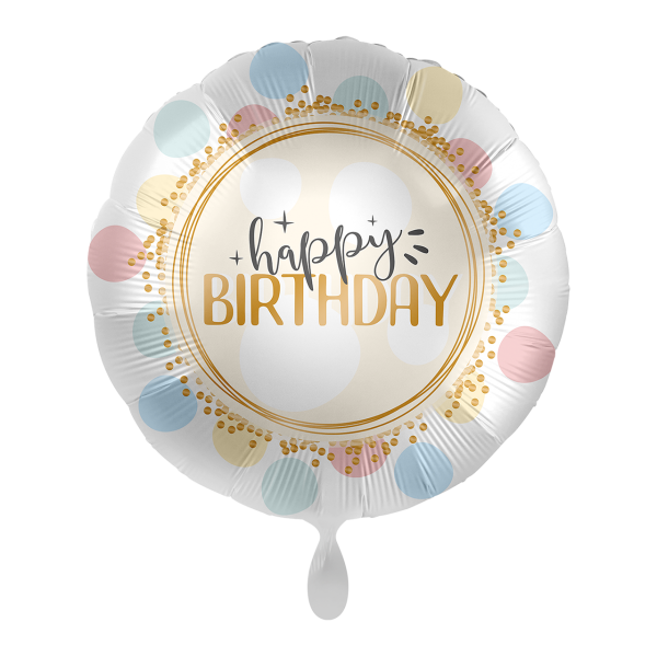 Folienballon "Happy Birthday" Pastell Mix 43cm