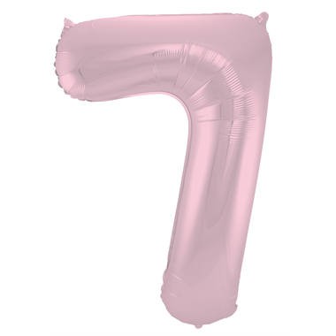 Zahlenluftballon "7" Pastell Rosa Metallic Matt