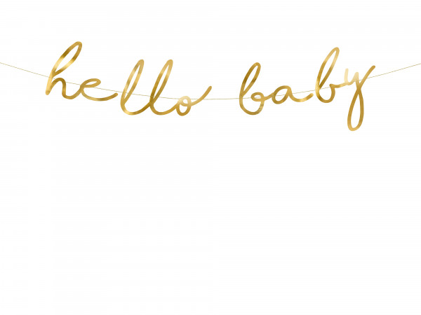 Girlande "Hello Baby" Gold 18x70cm