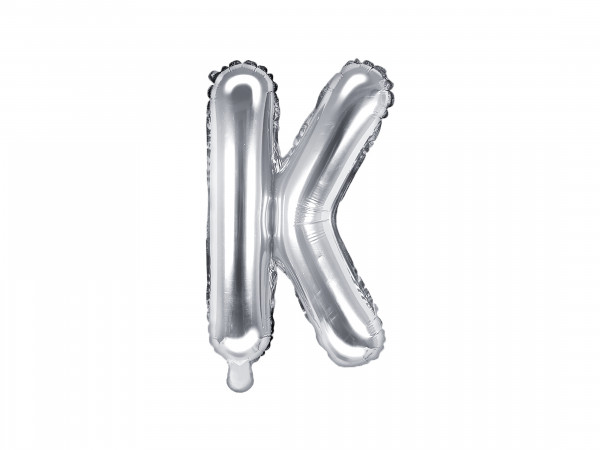 Buchtsabenluftballon "K" Silber