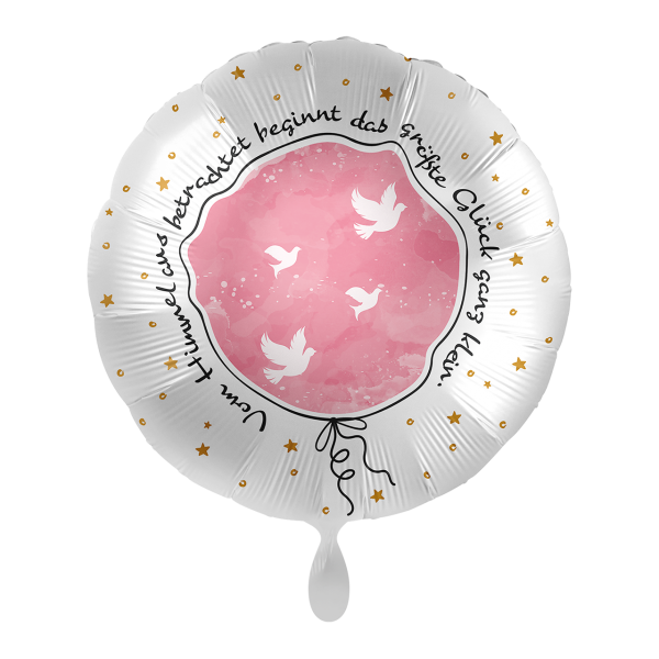 Folienballon "Taufe Kleines großes Glück Rosa" 43cm
