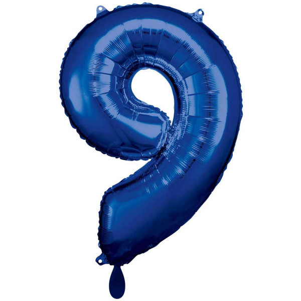 Zahlenballon "9" Blau