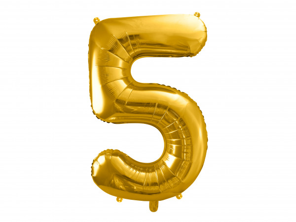 Zahlenluftballon "5" Gold