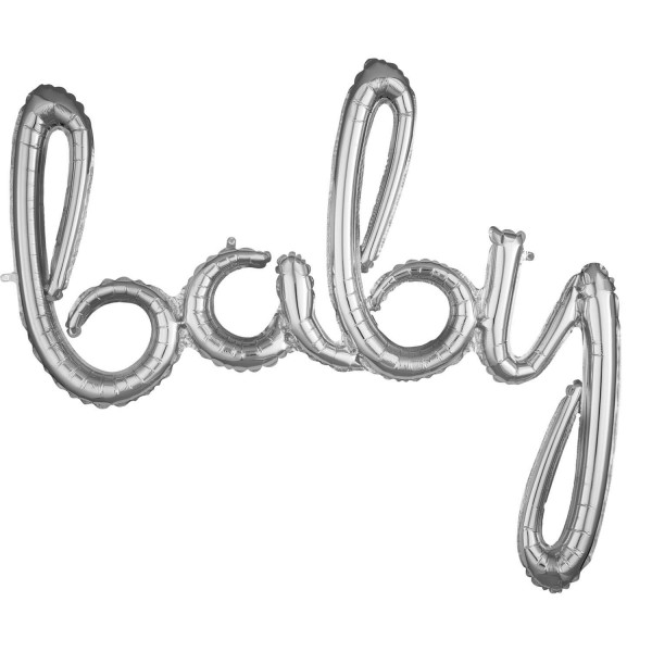 Folienballon Schriftzug "Baby" Silber 99cm