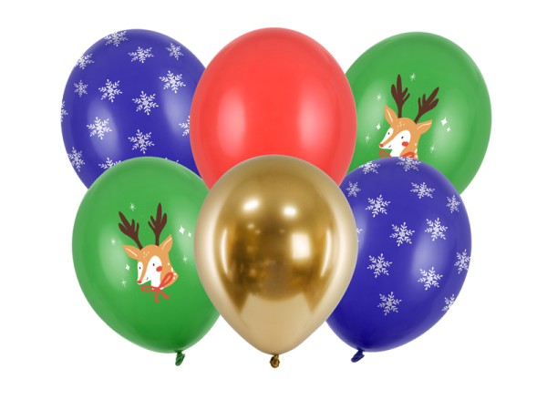 Luftballons "Merry Christmas" Mix 6 Stk.