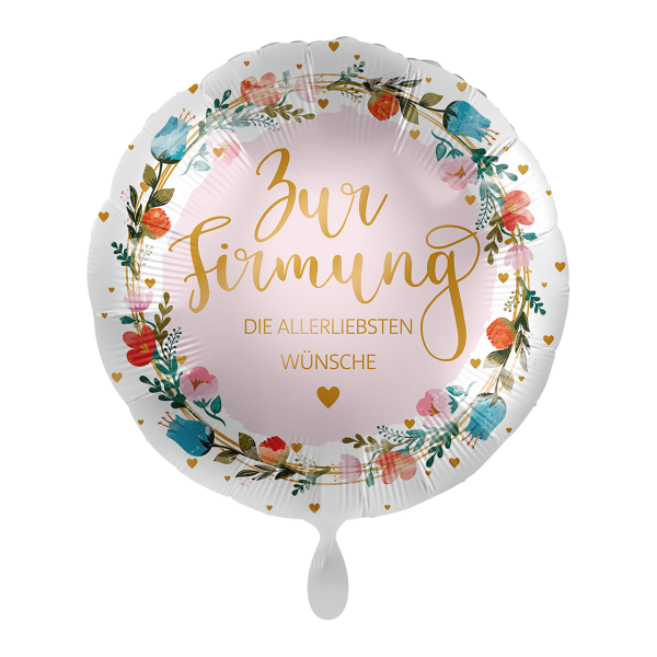 Folienballon "Zur Firmung" Blüten 43cm