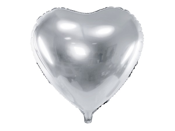 Folienluftballon Herz Silber 61cm