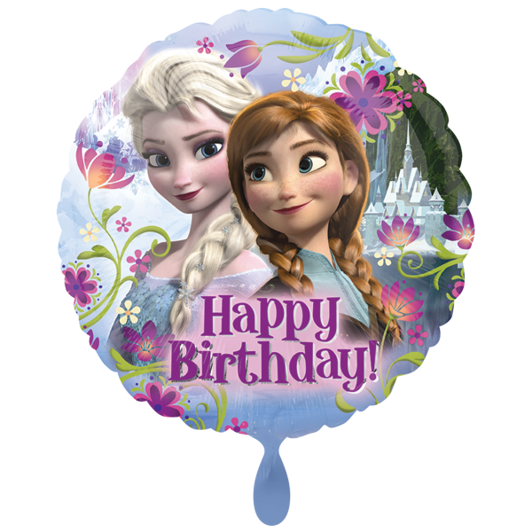 Folienballon "Happy Birthday Anna und Elsa" 43cm