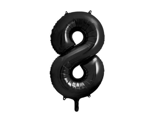 Zahlenluftballon "8" Schwarz