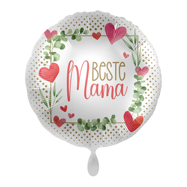 Folienballon "Beste Mama" Floral Heart 43cm