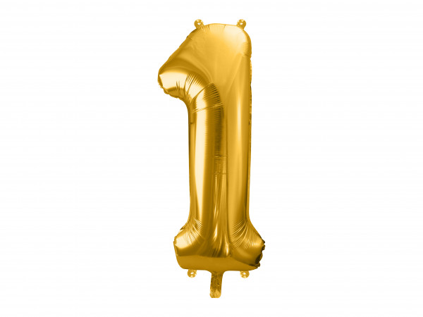 Zahlenluftballon "1" Gold