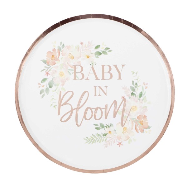 Pappteller "Baby in Bloom" 8 Stk. 24 cm