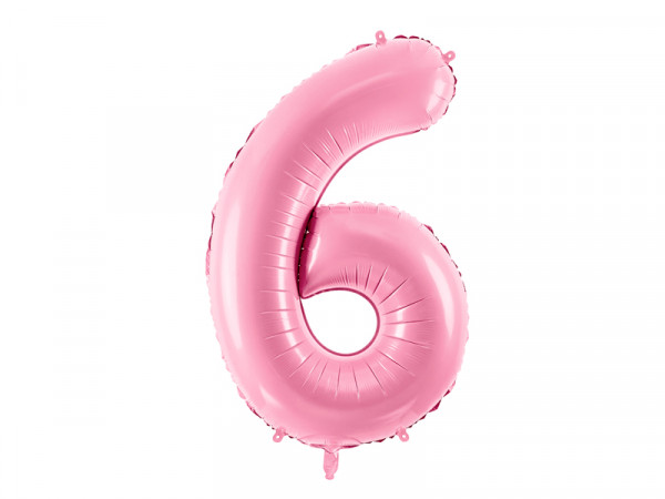 Zahlenluftballon "6" Pink