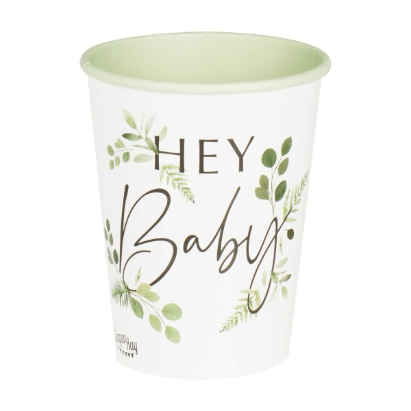 Pappbecher "Hey Baby Botanical" 8 Stk. 260 ml