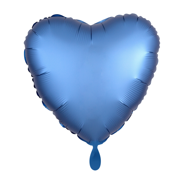 Folienluftballon Herz Satin Azurblau 43cm