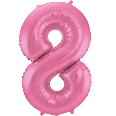 Zahlenluftballon "8" Pink Metallic Matt