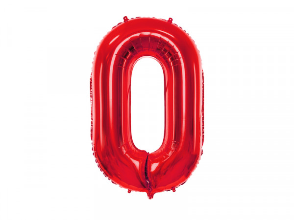 Zahlenluftballon "0" Rot