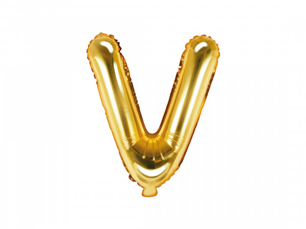 Buchstabenluftballon "V" Gold