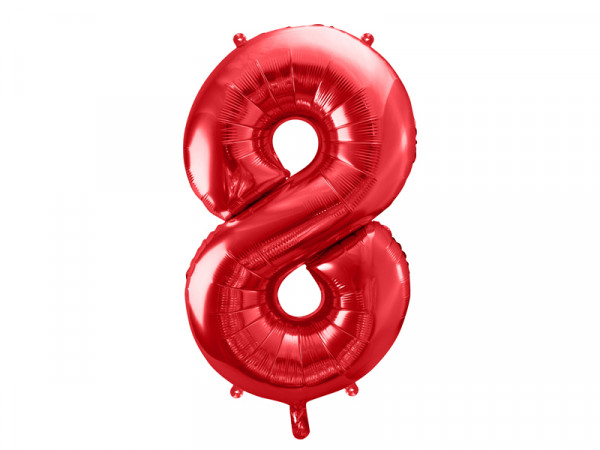 Zahlenluftballon "8" Rot