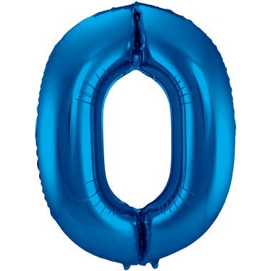 Zahlenluftballon "0" Blau