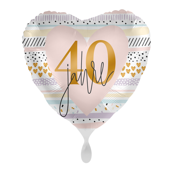 Folienballon "40 Jahre" Pastell Mix 43cm