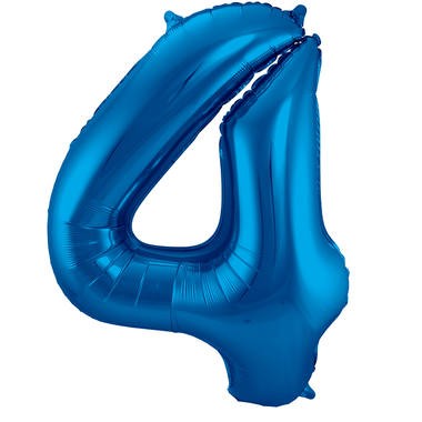 Zahlenballon "4" Blau