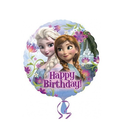 Folienballon "Happy Birthday Anna und Elsa" 43cm