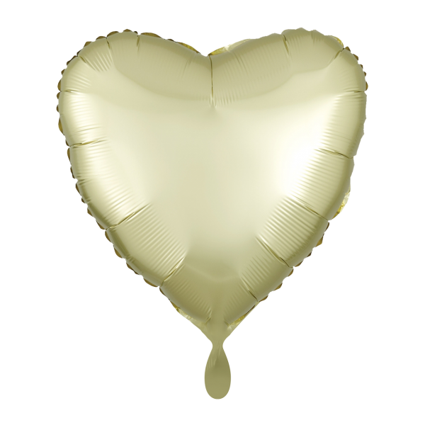 Folienluftballon Herz Satin Pastell Gelb 43cm