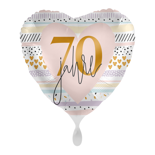 Folienballon "70 Jahre" Pastell Mix 43cm