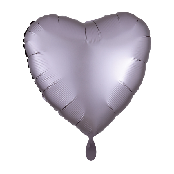 Folienluftballon Herz Satin Beigegrau 43cm