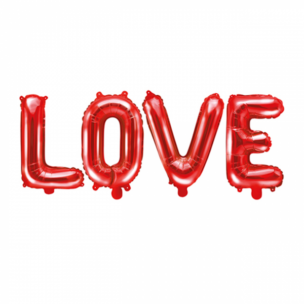 Folienballon Schriftzug "Love" Rot 140x35cm