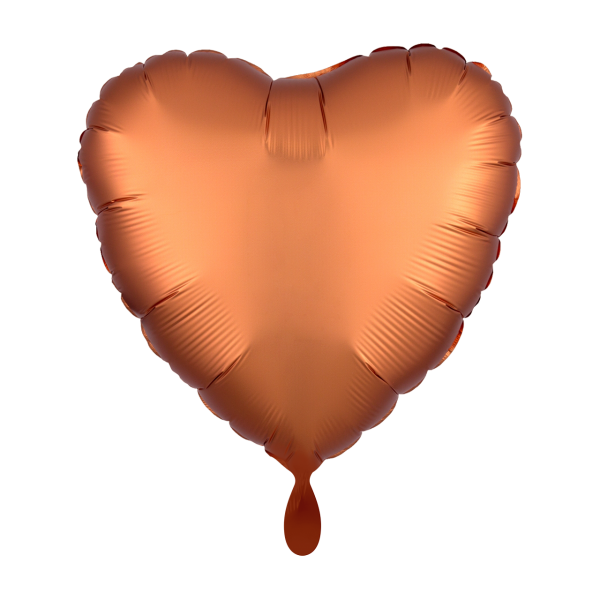 Folienluftballon Herz Satin Orange 43cm