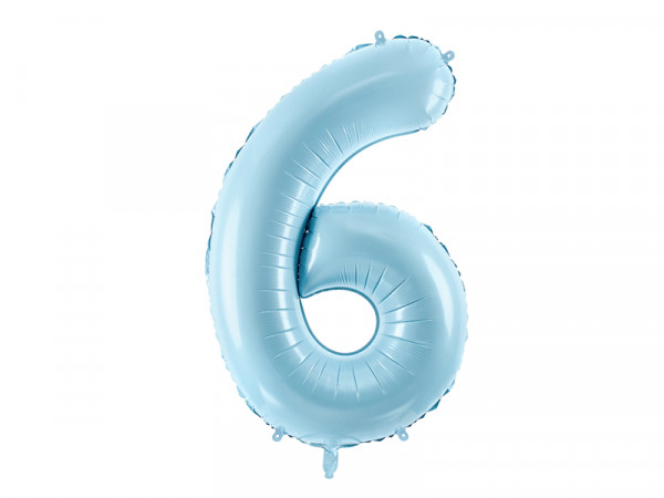 Zahlenluftballon "6" Babyblau