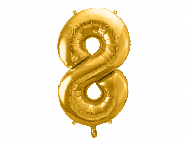 Zahlenluftballon "8" Gold