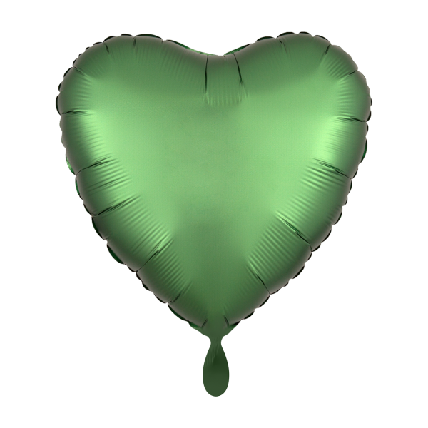 Folienluftballon Herz Satin Grün 43cm