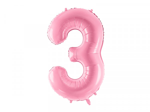 Zahlenluftballon "3" Pink