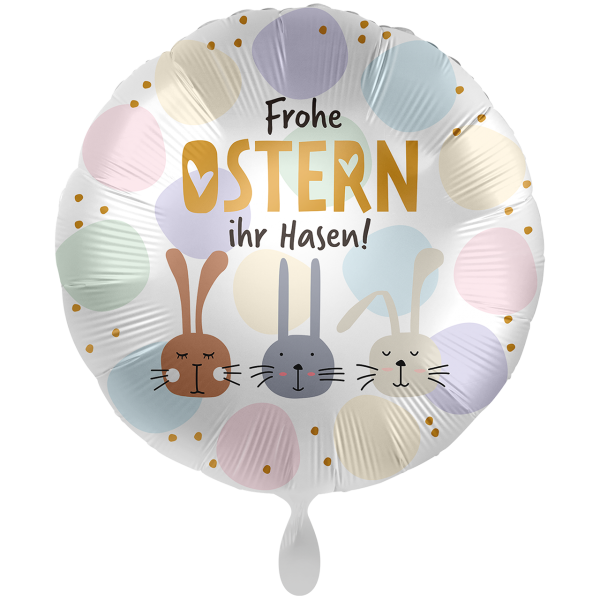 Folienballon Ostern "Frohe Ostern ihr Hasen" XXL 71cm